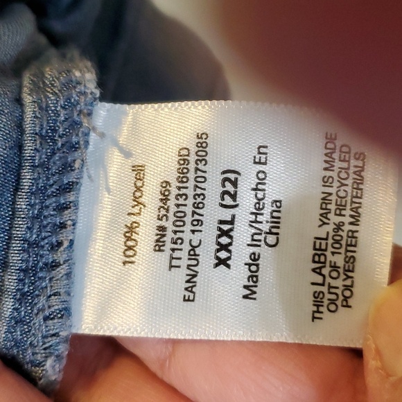 Time n True Woman's Cropped Chambray Jacket XXXL 22 - Picture 4 of 5